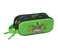 MINECRAFT - Double 3D Pencil Case, Children's Pencil Case, Ideal for School Age Children, Comfortable and Versatile, Quality and Resistance, 21 x 6 x 8 cm