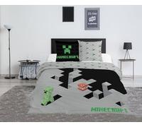 Minecraft Double Bedding Set, Reversible Duvet Cover 240 x 220 cm + 2 Pillowcases 65 x 65 cm, Polycotton