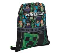 Minecraft Drawstring Bag Kids PE Kit Gym Swim Sack For Children Boys & Girls School Trainer School Backpack - Black