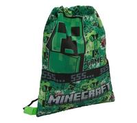 Minecraft Drawstring Bag Kids PE Kit Gym Swim Sack For Children Boys & Girls School Trainer School Backpack - Green