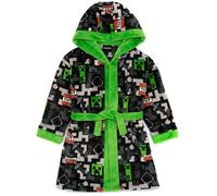 Minecraft Dressing Gown Kids | Boys Girls TNT Creeper Camo Green Grey Bathrobe | Video Game Nightgown