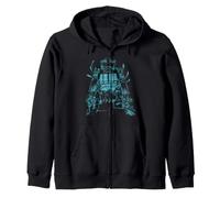 Minecraft Dungeons 2 Twisted Warden Deep Dark Blue Glow Zip Hoodie