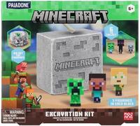 Minecraft Excavation Kit, Officially Licensed Interactive Dig Toy With 3 Characters, Paladone