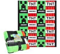 Minecraft Fleece Blanket Bedroom Decor Bed Sofa Throw Super Soft Cosy Creeper Plush Comforter 156 x 128cm for Bedroom Travel Sleepover Gamer Gifts