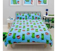 Minecraft Official Double Fleece Duvet Cover Set | Super Soft and Warm | Official Gaming Merchandise | Reversible 2 Sided Winter Cosy Kids Bedding Cover Including Matching Pillow Cases