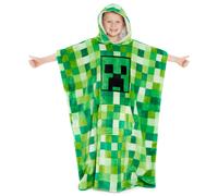 Minecraft Fleece Hoodie Blanket for Kids and Teenagers One Size Kids Fleece Poncho with Sherpa-Lined Hood Gifts for Gamers (Green)