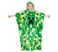 Minecraft Fleece Hoodie Blanket for Kids and Teenagers One Size Kids Fleece Poncho with Sherpa-Lined Hood Gifts for Gamers (Green)