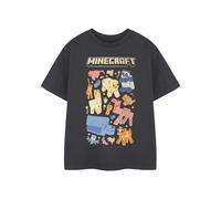 Minecraft Girls Grey Animals Short Sleeved T-Shirt - 9-10 Years