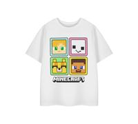 Minecraft Girl's Short Sleeved T-Shirt | White | Official Merch | Size: 9-10 Years Minecraft White 9-10 Years