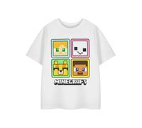 Minecraft Girls White Squares Short Sleeved T-Shirt - 7-8 Years