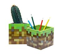 Minecraft Glass Block Ceramic Planter or Pen Holder | Officially Licensed Merchandise and Desk Decor
