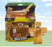 Goo Jitzu Minecraft Stretchy Characters, Steve With Gold Armor & Sword | 4-inch Minecraft action figures with unique goo filling stretch up to 3x size and return to original shape