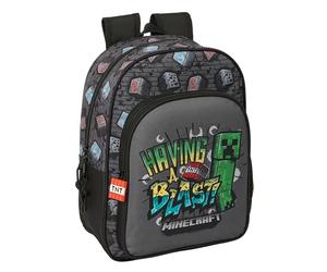 MINECRAFT GRAFFITI - Animated Children's School Backpack, Children's Backpack, Adaptable to Trolley, Ideal for School Children, Comfortable and Versatile, Quality and Resistance, 26 x 11 x 34 cm