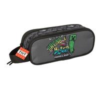 MINECRAFT GRAFFITI - Double Child's Pencil Case, Children's Pencil Case, Ideal for School Age Children, Comfortable and Versatile, Quality and Resistance, 21 x 6 x 8 cm