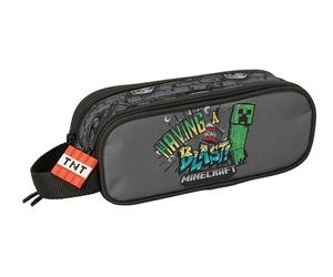 MINECRAFT GRAFFITI - Double Child's Pencil Case, Children's Pencil Case, Ideal for School Age Children, Comfortable and Versatile, Quality and Resistance, 21 x 6 x 8 cm