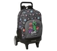 MINECRAFT GRAFFITI - Large Backpack with Wheels, Compact Evolution, Removable, Ideal for Children of Different Ages, Comfortable and Versatile, Quality and Resistance, 33 x 22 x 45 cm
