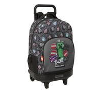 Minecraft Graffiti - Large Backpack with Wheels, Compact, Removable, Ideal for Children of Different Ages, Comfortable and Versatile, Quality and Resistance, 33 x 22 x 45 cm