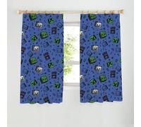 Minecraft Graffiti Pencil Pleat Curtains - Blue - 168x137cm