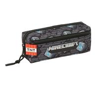 MINECRAFT GRAFFITI - Triple Small Pencil Case, Children's Pencil Case, Ideal for School Age Children, Comfortable and Versatile, Quality and Resistance, 22 x 6 x 8.5 cm