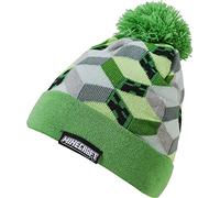 Minecraft Green Beanie Hat - Soft Acrylic Winter Cap for Kids - Official Gaming Gift for Boys