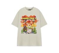 Minecraft Heart Animals Light Beige Graphic Tee | Short Sleeve Unisex Adult T-Shirt | Casual Wear Featuring Animals and Scenery | Gaming Apparel for Fans | MC Merchandise - XX-Large