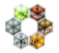 Minecraft Hexagon Lights - Officially Licensed Customisable Game Room Decor, Battery Powered, 6pcs | Paladone