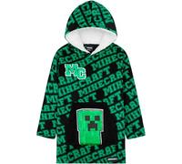 Minecraft Hoodie Blanket Boys Teens, Creeper Wearable Blanket Hooded Loungewear, Oversized Fleece Poncho, Gamer Gifts for Boys (Green/Black)