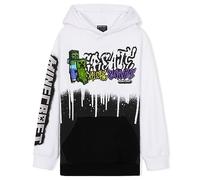 Minecraft Hoodie for Boys and Teenagers - Creeper Boys' Hoodies 5-14 Years - Gaming Gifts for Boys (11-12 Years, White/Black)