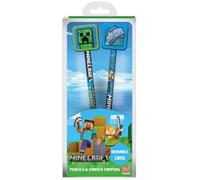 Minecraft Icon Pencil & Topper Pack of 2 in Light Blue Minecraft Light Blue