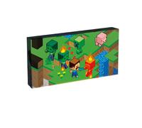 Minecraft Isometric Letterbox Light Up Canvas Green/orange/blue (15.5Cm X 4Cm X 30.5Cm)