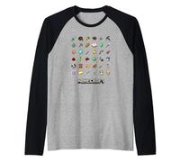 Minecraft Items Textbook Raglan Baseball Tee