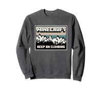 Minecraft Keep On Climbing Warm Landscape Logo Sweatshirt, Adult Unisex, Dark Heather Grey, Medium