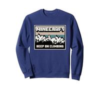 Minecraft Keep On Climbing Warm Landscape Logo Sweatshirt, Adult Unisex, Navy Blue, Small