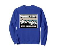 Minecraft Keep On Climbing Warm Landscape Logo Sweatshirt, Adult Unisex, Royal Blue, X-Large