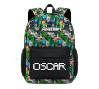 Minecraft Kids Backpack Personalised Boys School Bag Rucksack Any Name Patterned