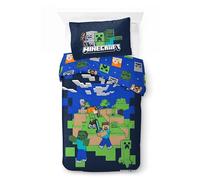 Minecraft Kids Bedding Set | Single Size Duvet Cover 140x200 cm with Pillowcase 50x70 cm, 100% Cotton | Soft, Colorful & Riversible Bedlinen Set for Kids | Minecraft ''I Got your Back'' Design