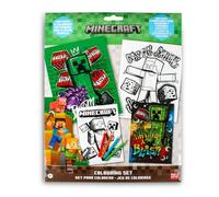 Minecraft Kids Creeper Colouring Set, Including: Notebook, Colouring Sheets & Coloured Pencils
