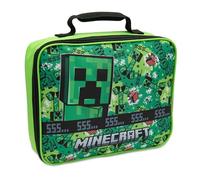 Minecraft Kids Lunch Bag with Insulated Lining Childrens School Lunchbag | Thermal Interior Food Storage Easy Carry Handle Zip Fastening Wipe Clean Finish