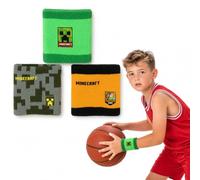 Minecraft Kids Sweatbands 8.5cm - 9x Random Sports Wristbands, Soft Stretch Absorbent Wrist Sweat Bands for Boys & Girls, Gym, Football, Running, Tennis & Basketball