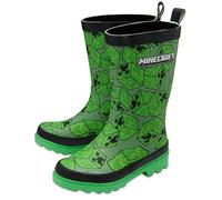 Minecraft Kids Wellies Childrens Rubber Wellington Boots | Non-Slip Sole Creeper TNT & Graffiti Designs Welly Boys & Girls Rain Boots UK 11-2