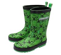 Minecraft Kids Wellies Childrens Welly Creeper Design - Green - UK 12