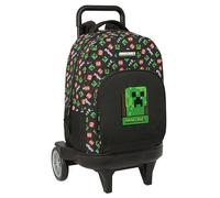 MINECRAFT - Large Backpack with Wheels, Compact Evolution, Removable, Ideal for Children of Different Ages, Comfortable and Versatile, Quality and Resistance, 33 x 22 x 45 cm