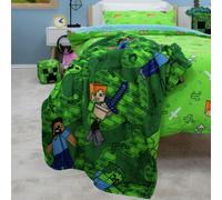 Minecraft Levels Fleece Throw - Green - 150x100cm