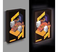 Minecraft Light Up Canvas - Official Minecraft LED Wall Art with Iconic in-Game Designs, Canvas, Perfect for Gamers, Kids, Collectors, Ideal for Room Decor, Gifting, or Fun Home Display