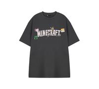 Minecraft Logo Short Sleeved T-Shirt | Womens Charcoal | Officially Licensed Merch | In Grey Grey XXL
