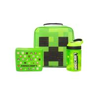 Minecraft Lunch Bag Bottle and Snack Pot (Boys Green)