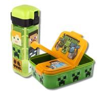 Minecraft Lunch Set With Square Bottle in Green Minecraft Green