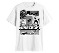 Minecraft Manga Stories Creeper Adult T-Shirt, White, XL