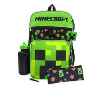 Minecraft Men's 5 Piece Backpack Set | Boys Black | Official Merch Minecraft Black One Size