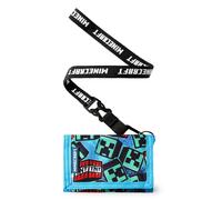 Minecraft Men's Grafitti Strap Wallet | Boys Blue | Official Merch Minecraft Blue One Size
